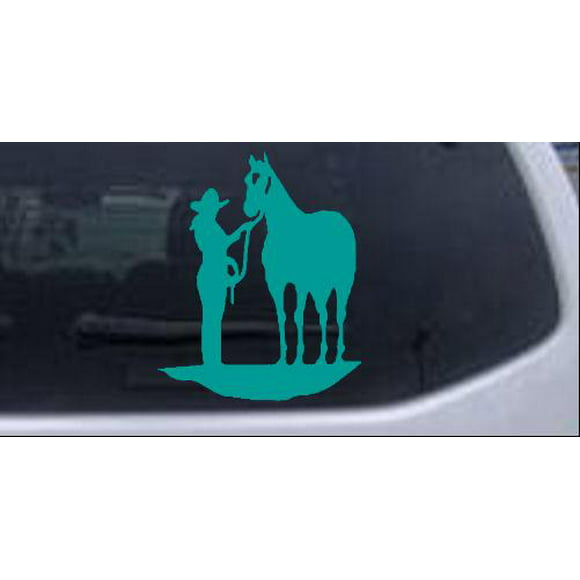 2 LARGE 12.5" WALKING HORSE STICKERS MIRRORED TENNESSEE WALKER DECAL HORSE Show